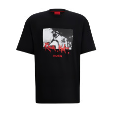 HUGO BOSS Cotton-Jersey T-Shirt With Spray-Paint Artwork T