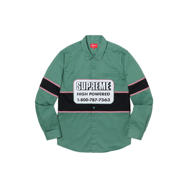 Supreme FW19 Week 1 High Powered Work Shirt logo