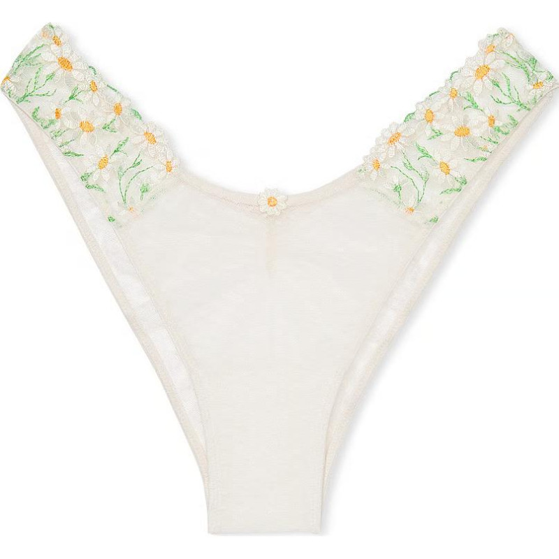 Victoria's Secret DREAM ANGELS Daisy Chain Embroidery Brazilian Panty WI