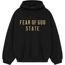 Fear of God Essentials Fall24 BACK TO SCHOOL Fleece Hoodie Logo BLACK