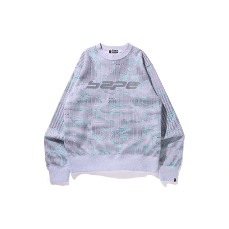 BAPE Text Code Camo Crewneck