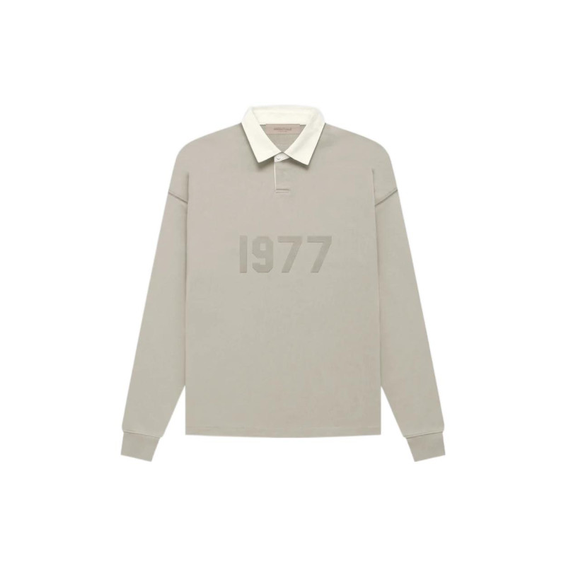 Fear of God Essentials FW22 1977 Henley Rugby in Smoke LogoPolo