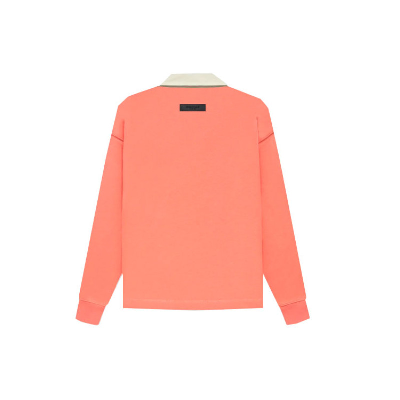 Fear of God Essentials FW22 1977 Henley Rugby in Coral Polo