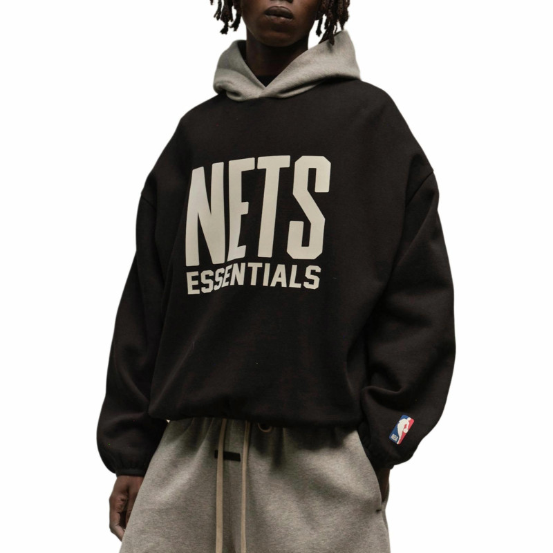 Fear of God Essentials x NBA SS25 NBA-allstar PULL OVER HOODIE - NETS BLACKWARM