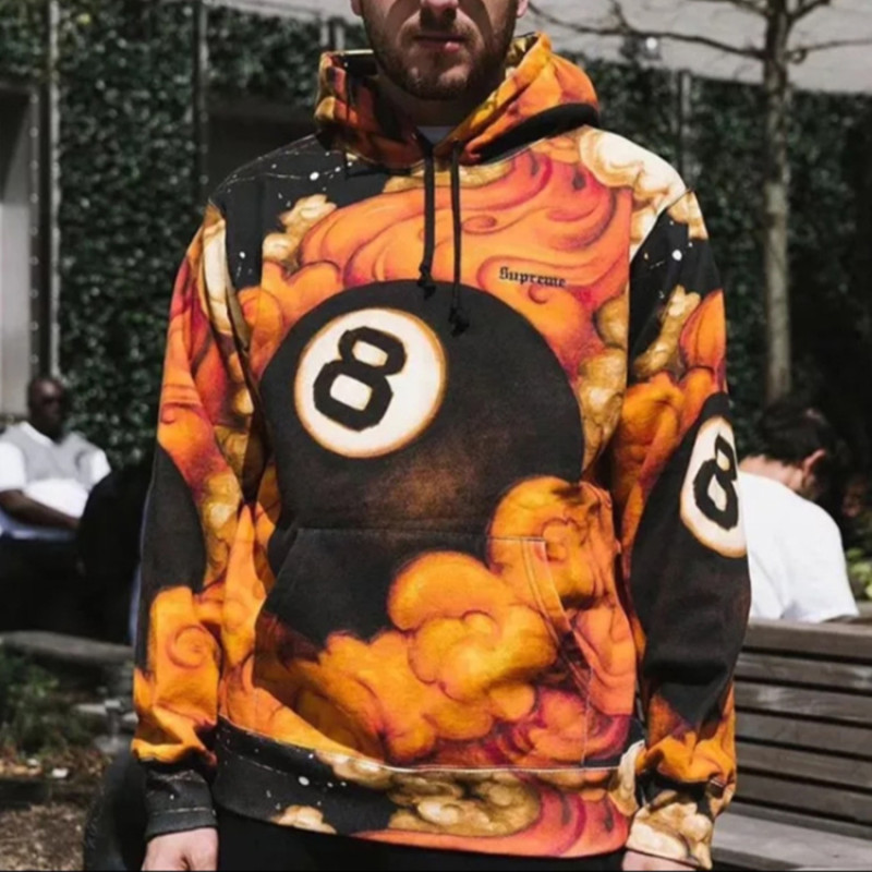 Supreme FW19 Week 1 Martin Wong 8-Ball Hooded Sweatshirt