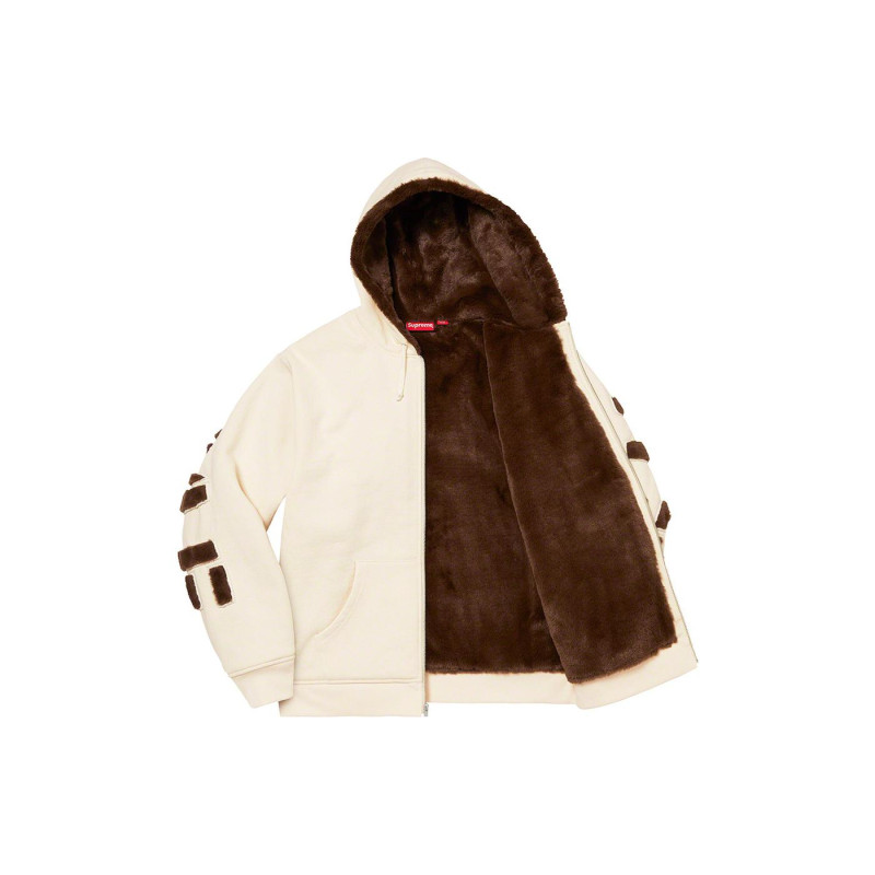 Supreme FW22 Week 17 Faux Fur Lined Zip Up Hooded Sweatshirt