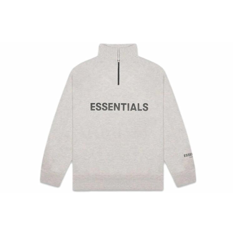 Fear of God Essentials FW20 Half Zip Pullover Heather Oat