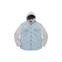 Supreme FW22 Week 12 Fleece Hooded Denim Shirt Logo