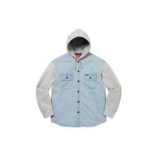 Supreme FW22 Week 12 Fleece Hooded Denim Shirt Logo