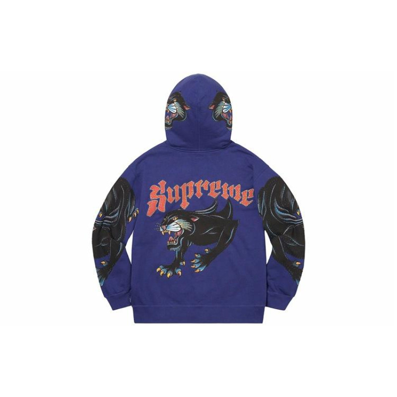 Supreme SS21 Week 15 Panther Zip Up Hooded Sweatshirt Logo