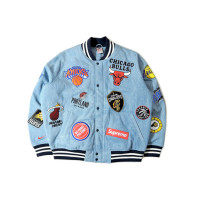 Supreme SS18 x Nike x NBA Teams Warm-Up Jacket Denim