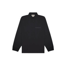 Fear of God Essentials FW20 Long Sleeve Polo Shirt Black LogoPolo