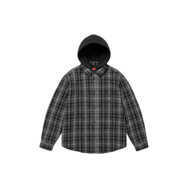 Supreme FW23 FW23 WEEK15 TARTAN FLANNEL HOODED SHIRT