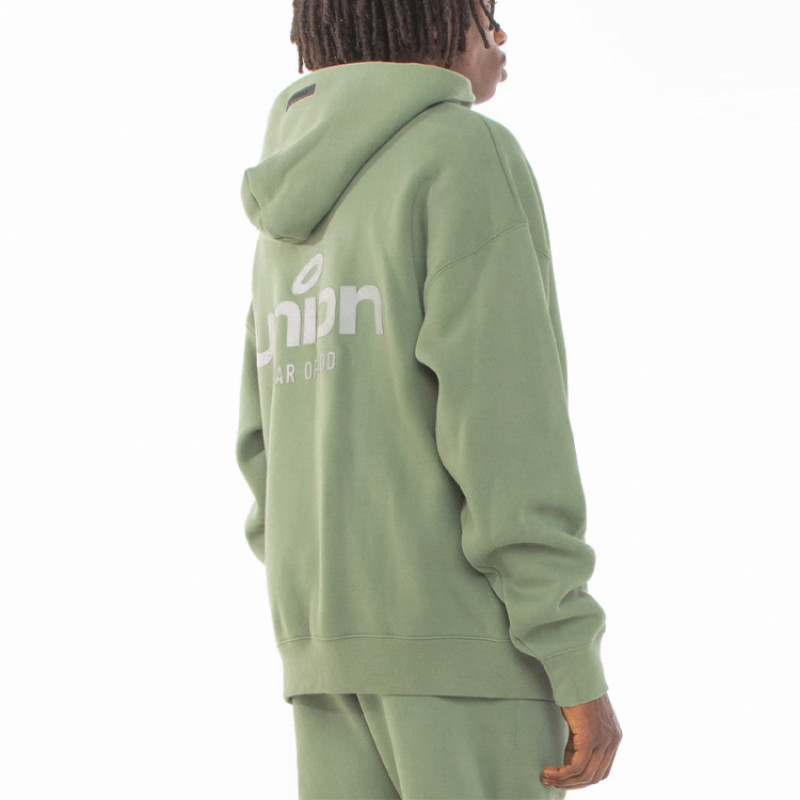 Fear of God Essentials x Union LA FW21 Vintage Hoodie Green Logo