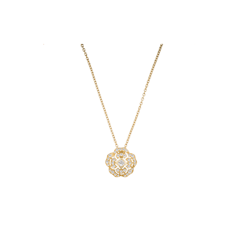 CHANCL CAMELLIA NECKLACE BUTTON 18K
