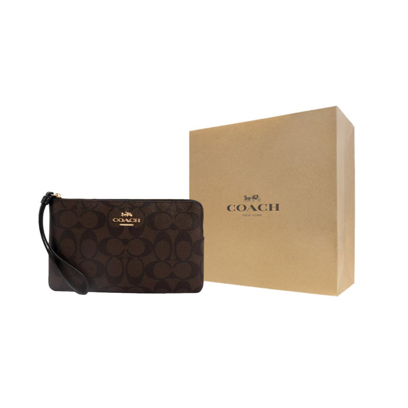 COACH Corner Zip Wristle 20 Logo