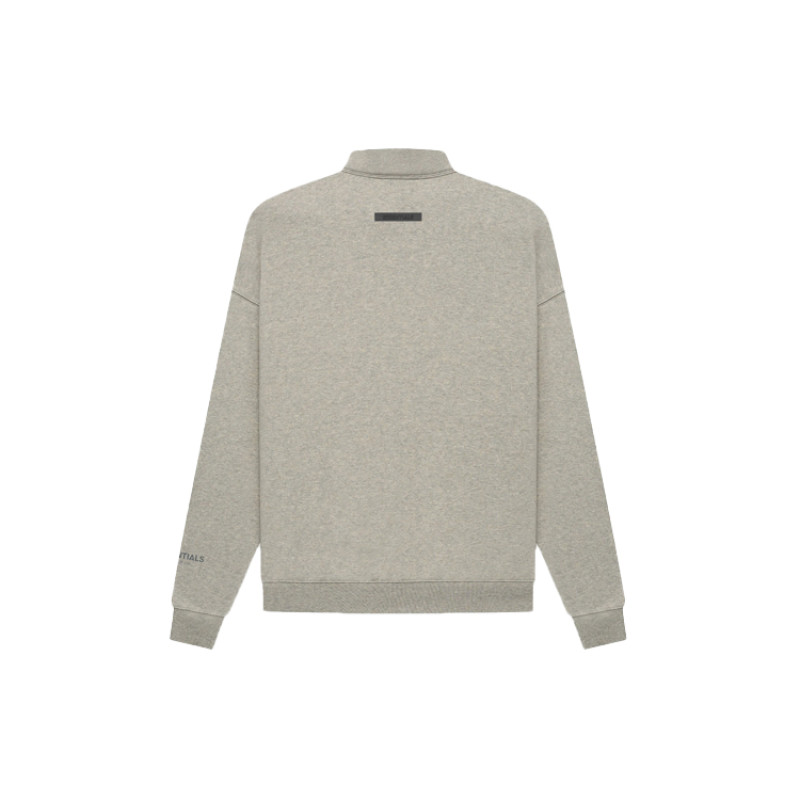 Fear of God Essentials FW21 Pullover Mockneck Dark Heather Oatmeal Logo