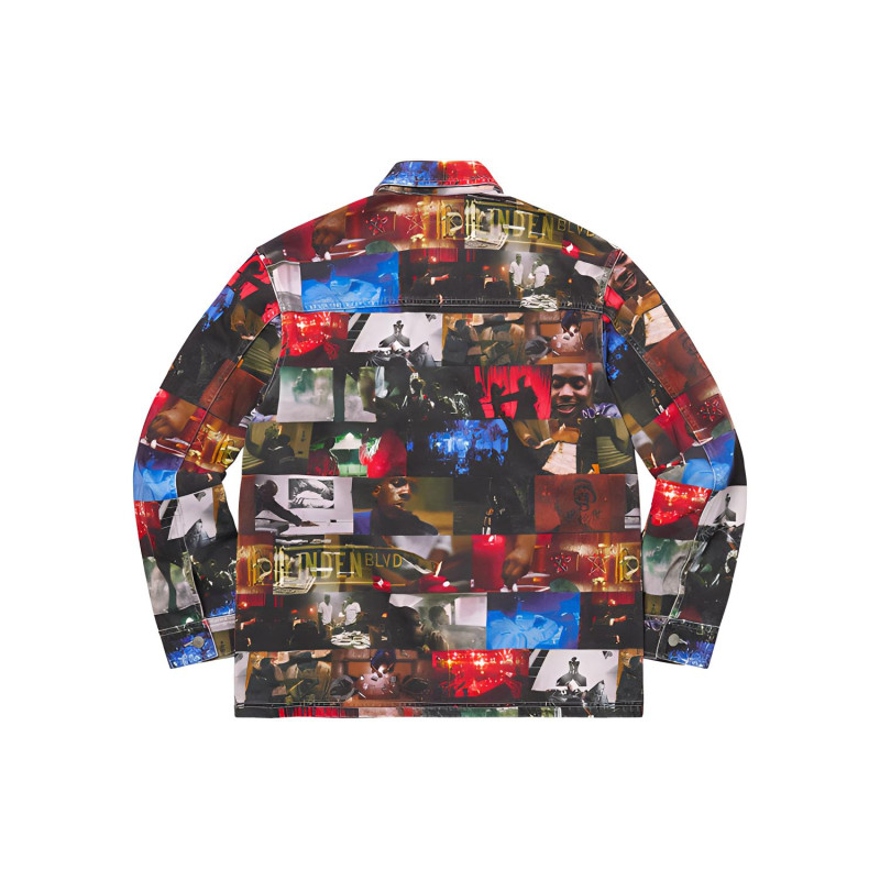 Supreme FW21 Week 1 Nas and DMX Collage Denim Chore Coat