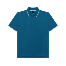 HUGO BOSS Cotton-Piqu Polo Shirt With Rubber-Print Logo Polo