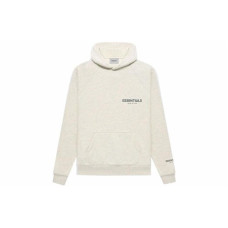 Fear of God Essentials FW21 Pullover Hoodie Light Heather Oatmeal Logo