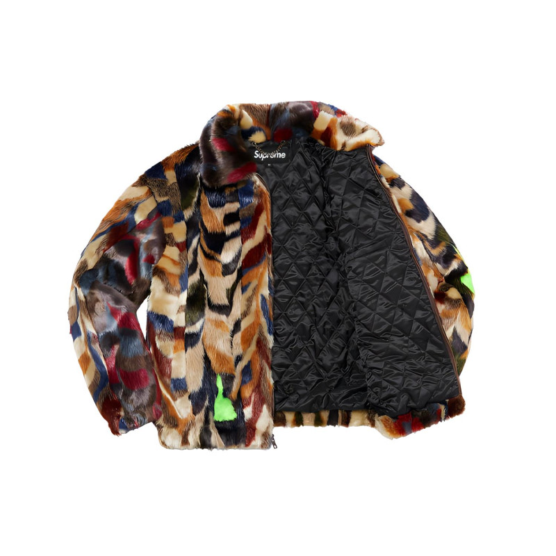 Supreme FW22 Week 6 Multicolor Faux Fur Bomber Jacket
