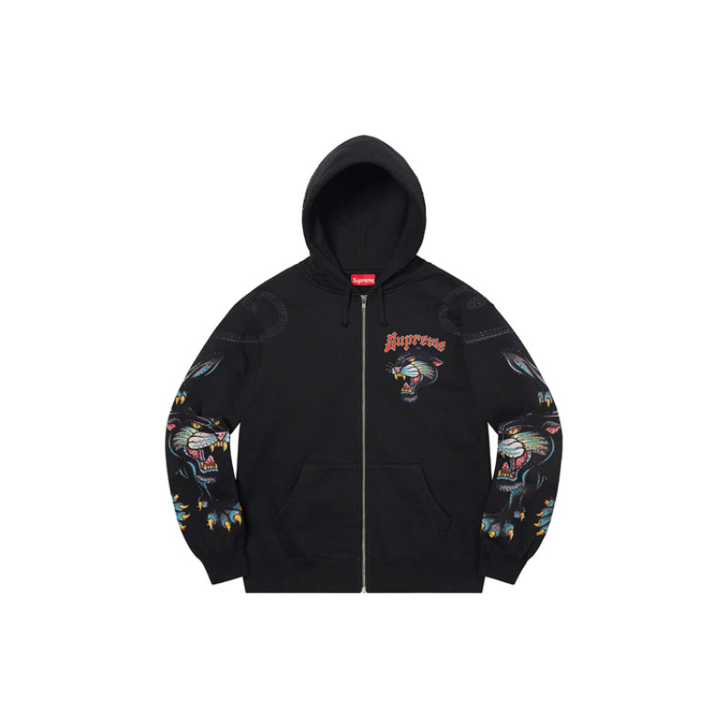 Supreme SS21 Week 15 Panther Zip Up Hooded Sweatshirt Logo