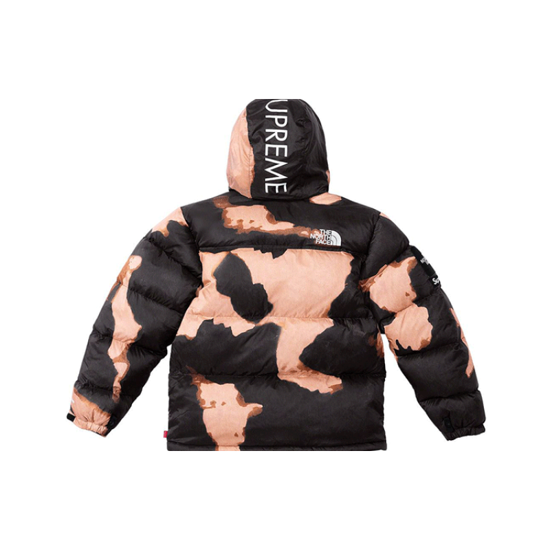 Supreme x THE NORTH FACE FW21 TNF Bleached Denim Print Nuptse Jacket