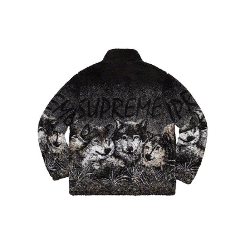 Supreme SS19 Wolf Fleece Jacket Black