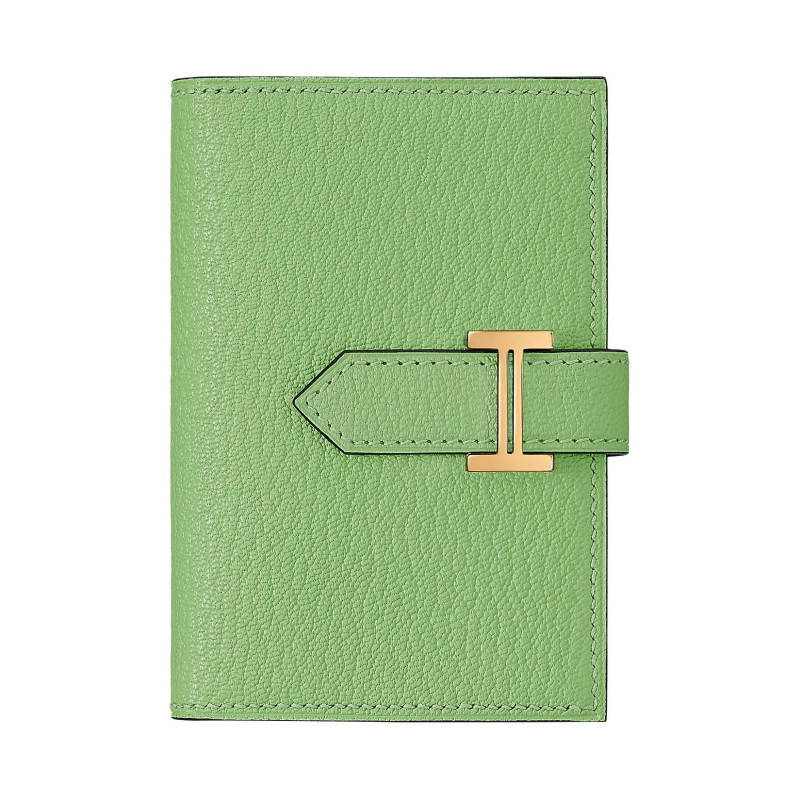 HERMES Bearn Mini Chevre Mysore 3IVert Criquet