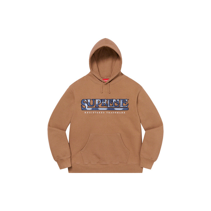 Supreme SS21 Week 17 Denim Logo Hooded Sweatshirt