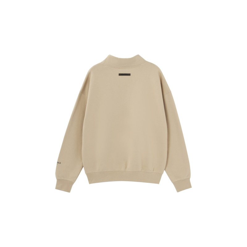 Fear of God Essentials FW21 Mock Neck Sweatshirt BeigeLinen Logo