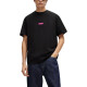 HUGO BOSS COTTON-JERSEY RELAXED-FIT T-SHIRT WITH DOUBLE LOGO T