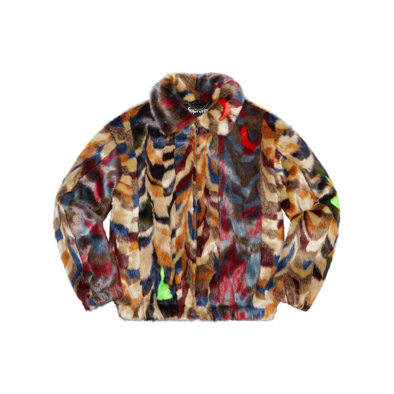 Supreme FW22 Week 6 Multicolor Faux Fur Bomber Jacket