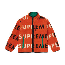 Supreme FW18 Reversible Logo Fleece Jacket Orange