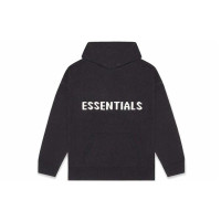 Fear of God Essentials FW20 nit Hoodi Black Logo
