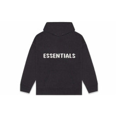 Fear of God Essentials FW20 nit Hoodi Black Logo