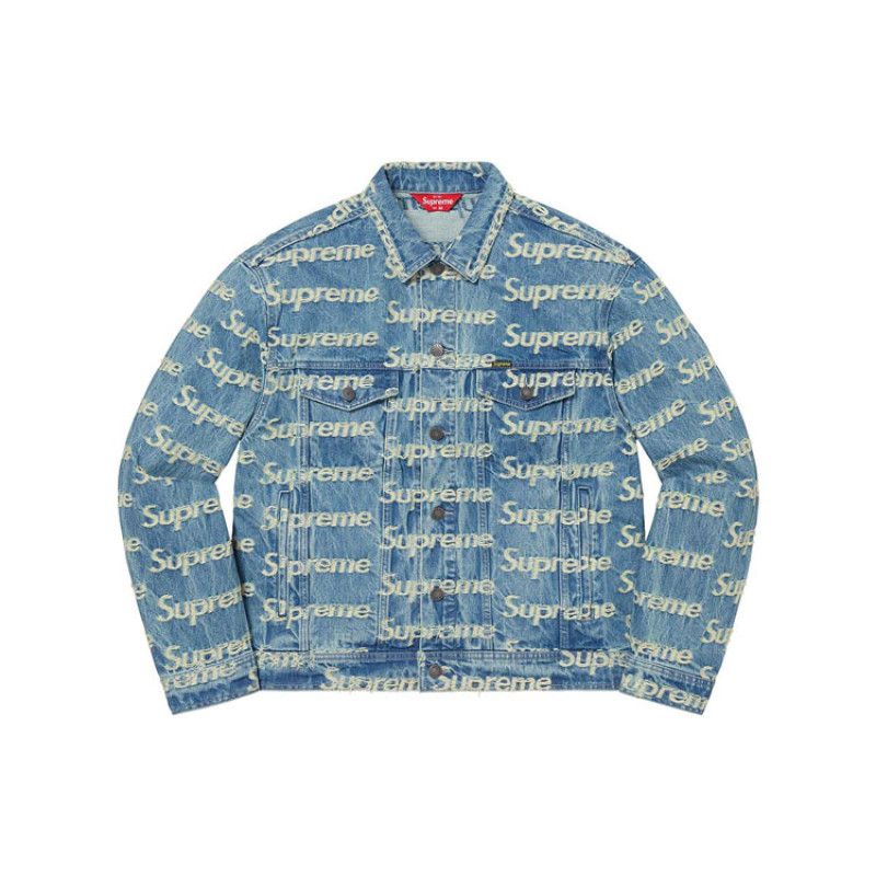 Supreme Week 10 Frayed Logos Denim Trucker Jacket Logo