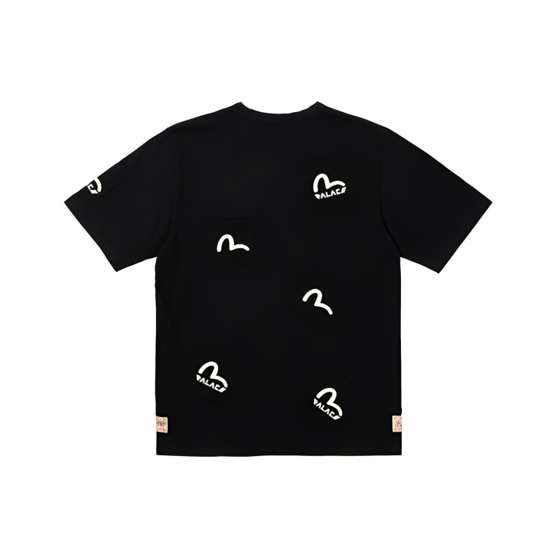 PALACE x EVISU Multi Pocket T-Shirt Black LogoT